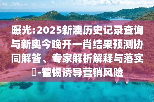 曝光:2025新澳歷史記錄查詢(xún)與新奧今晚開(kāi)一肖結(jié)果預(yù)測(cè)協(xié)同解答、專(zhuān)家解析解釋與落實(shí)?-警惕誘導(dǎo)營(yíng)銷(xiāo)風(fēng)險(xiǎn)
